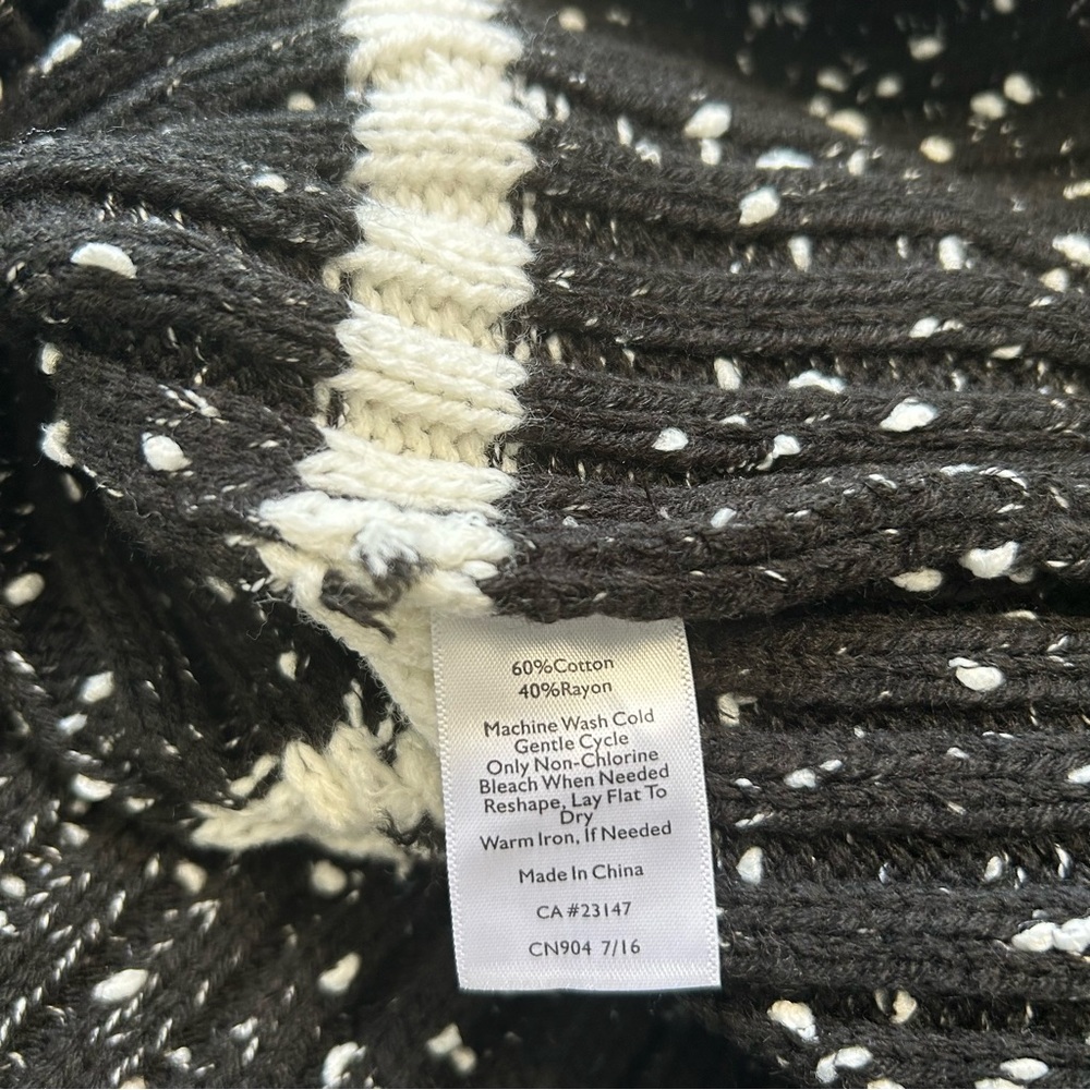 NWOT Talbots Black White Textured Chunky Knit Oversized Sweater, Size XXL Women - Picture 9 of 9
